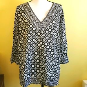 Linen blend summer top / vintage brand